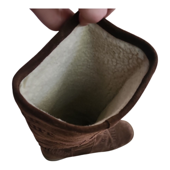 Juicy Couture Brown Suede Logo Embossed Tall Boots 7.5 - Picture 9 of 11